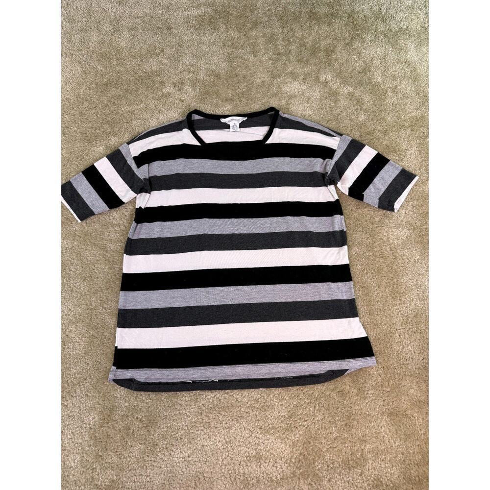 WORKSHOP Republic Clothing Womens Top Size Small Striped Short Sleeves D963